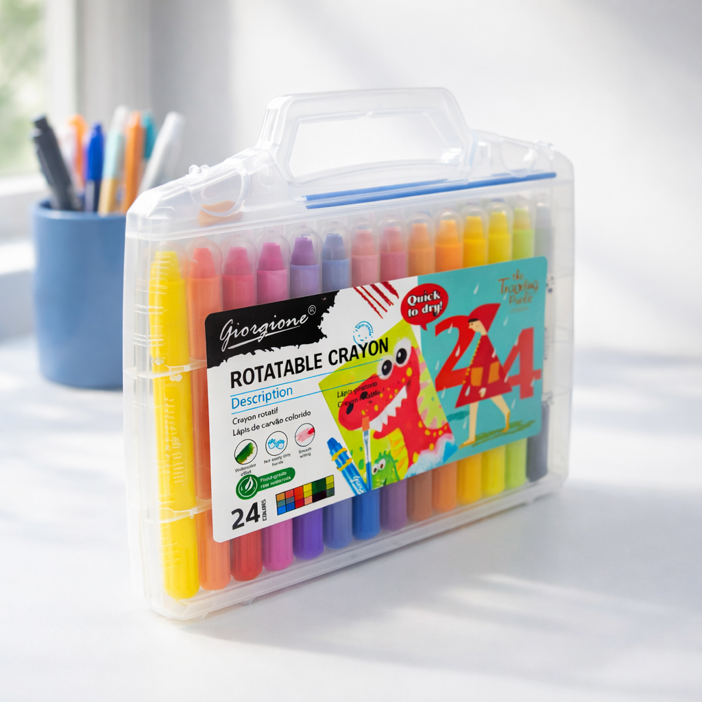 G-RC24ROTATABLE CRAYON 24 COLORSSILKY CRAYON