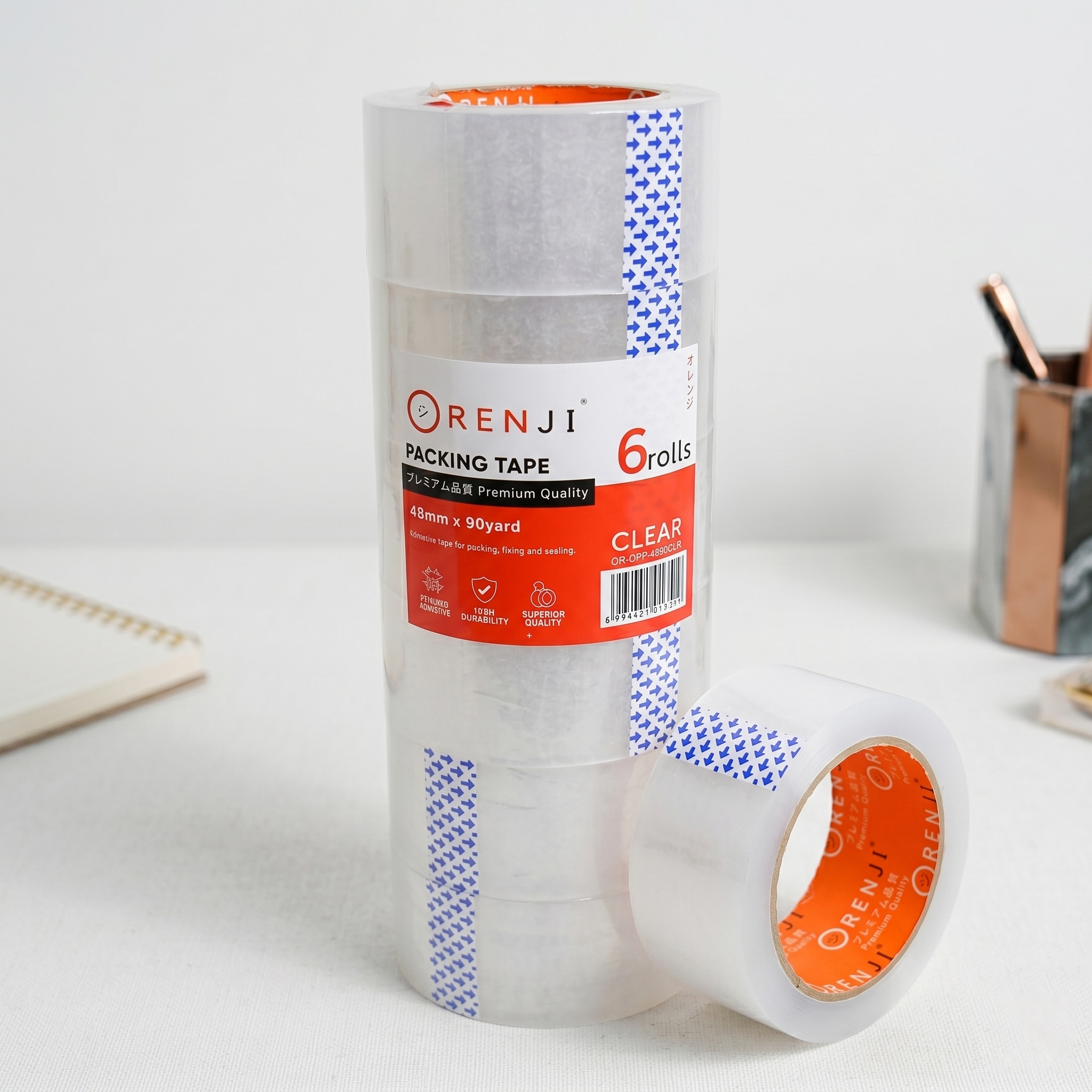 ORENJI ORANGE OPP TAPE CLEAR 48mm x 80meter (90yard)